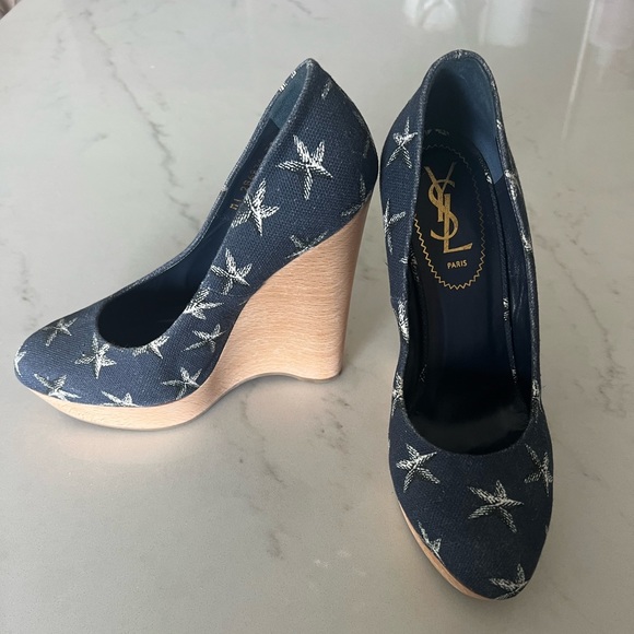EUC YSL Summer Wedges Size 38 - Picture 1 of 4